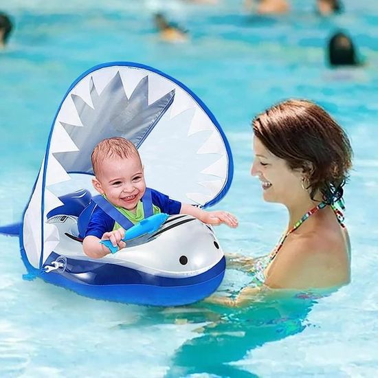 Flotteur Bébé Siège Gonflable Piscine FONGWAN Avion Anneau de Natation pour Enfants 1-4 ans - Blanc