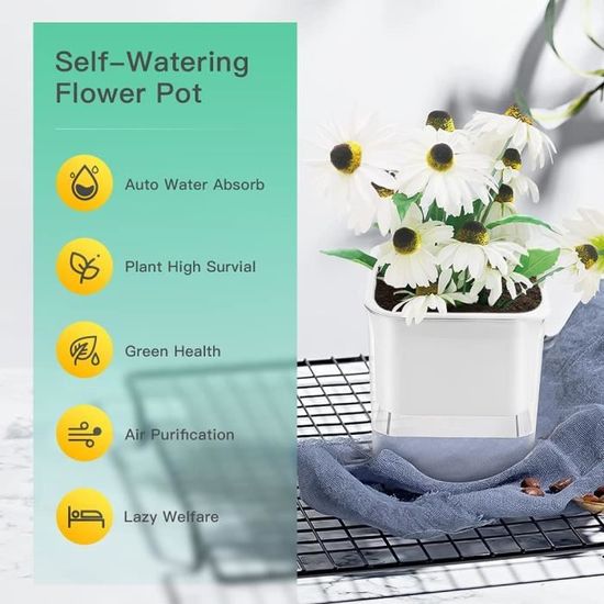 Pot de fleur,Pot de fleurs transparent à arrosage automatique, 2 pièces,  pour plantes d'intérieur et d'extérieur, [D591003156] - Cdiscount Jardin