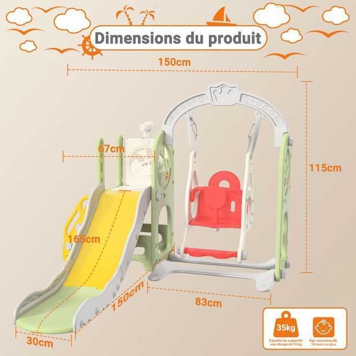 Test du toboggan intérieur enfant avec basket et rangement (8 en 1 riz