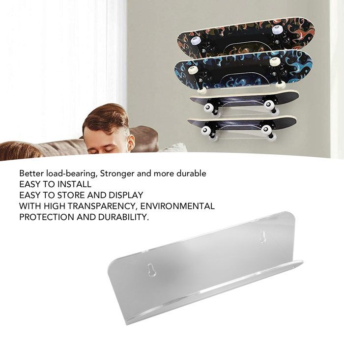 Rebanky 3 Pièces Support Mural pour Skateboard Supports Muraux Skateboard Support D'affichage