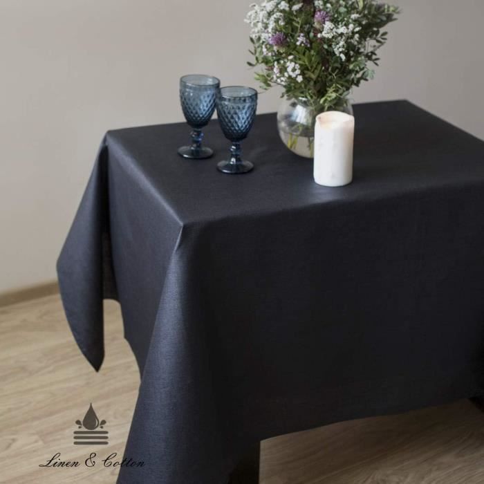 Nappe De Table Imperméable Antidérapant Anti Tache Adele -100% Lin ...