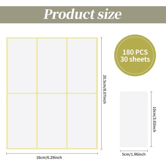 600 étiquettes Autocollantes Blanches - 1,6 X 0,75 Pouces - Pour Adresses, Prix, Classement