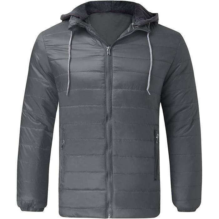 Veste doudoune à capuche homme légère, waterproof et chaude