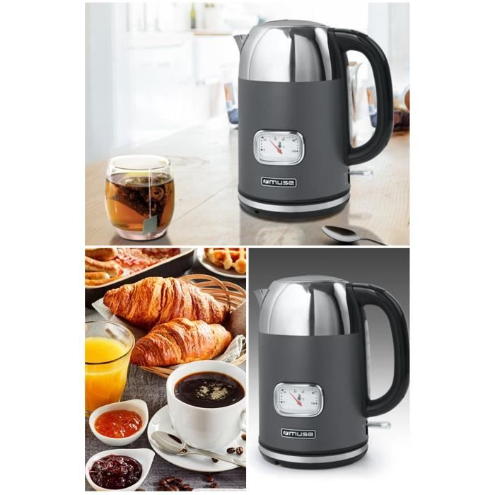 Westinghouse retro bouilloire + grille-pain 4 emplacements - noir - Ensemble petit déjeuner