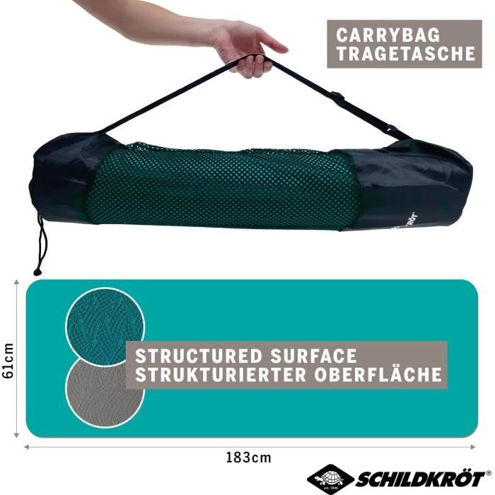 Schildkröt Fitnessmat, 15 mm, zwart, met draagriem, 960160