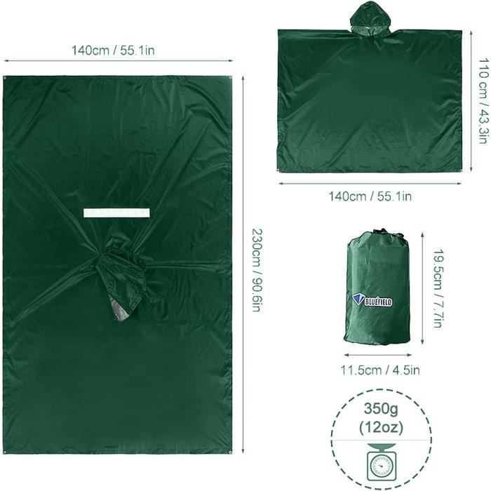 IBOPUXIU Poncho Pluie Imperméable Léger Et Réutilisable Avec Capuche - Parfait Pour Camping, Randonnée, Cyclisme Et Pêche Unisexe