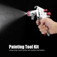 HURRISE Kit d'outils de peinture Pistolet à Peinture Professionnel Pulvérisateur 6.8bar 200‑240ml/min Pot Inférieur G1/4-2