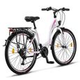 Licorne Bike Stella Premium City Bike 24,26 et 28 pouces – Vélo hollandais, Garçon [24, Blanc]-2