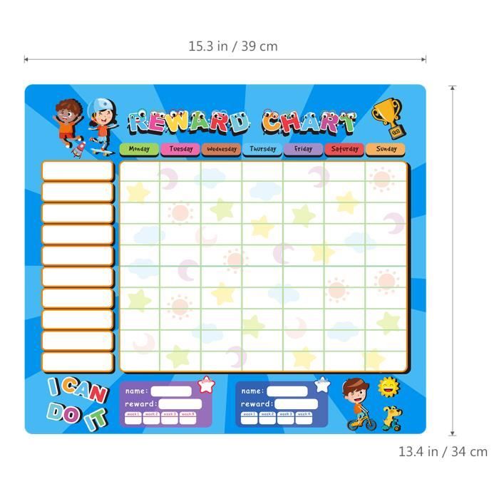 Tableau de comportement de récompense magnétique pour enfants, tableau de  tâches, calendrier de table dos, jouet