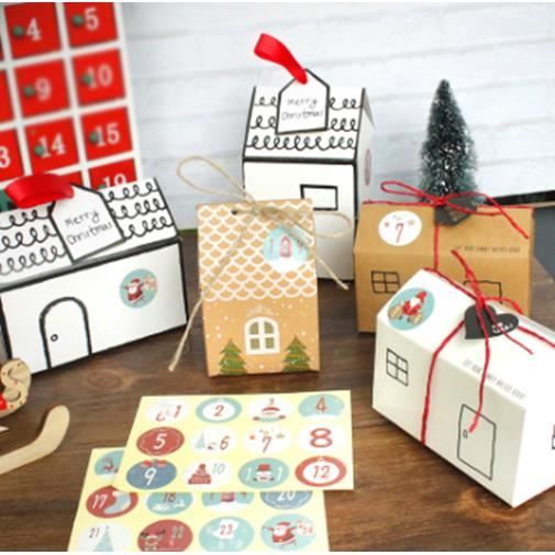 TLOXO Calendrier de l'Avent Vide,Boites Cadeau Noël,24 Boîtes Calendrier de  l'Avent DIY,Calendrier pour Décoration de Noël DIY,pour Décoration Cadeau  de Noël : : Cuisine et maison