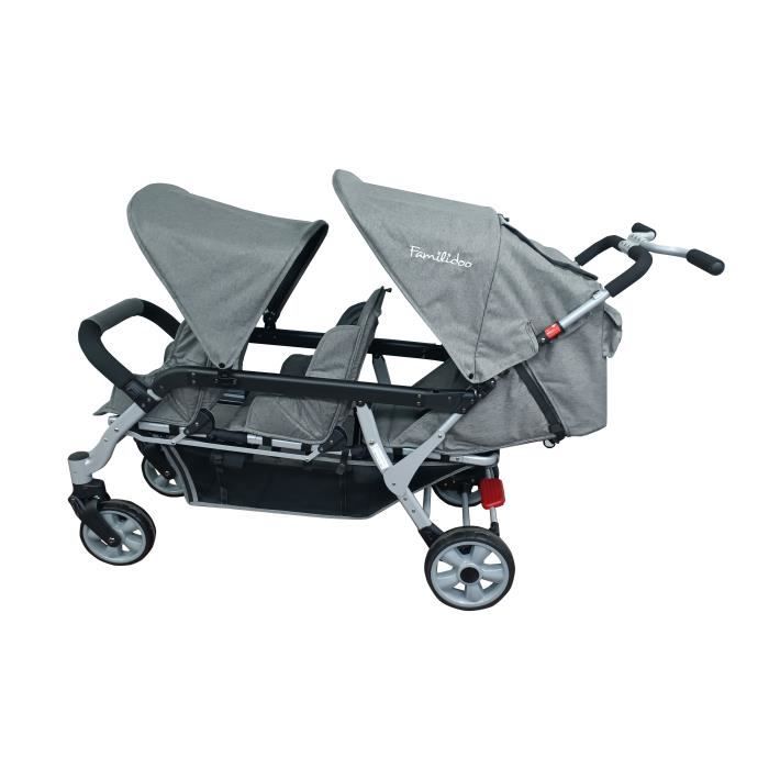 Poussette triple Familidoo Lidoo H3E + Ergondrive Full Grey