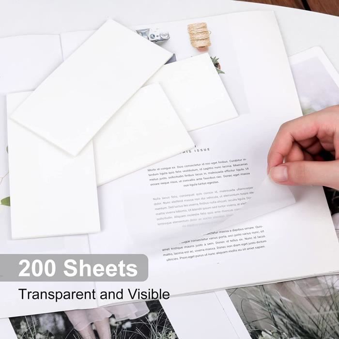 Sticky Notes Transparentes Skymico 200 pcs Notes Autocollantes Transparentes, Sticky Memo Pads ...