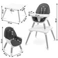 Chaise haute évolutive en table et chaise - CARETERO - TUVA - Eco-cuir imperméable - Double plateau réglable-3
