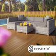 CASARIA® Lounge en polyrotin XL salon de jardin extérieur avec table et canapé ensemble de meubles de jardin terrasse-3