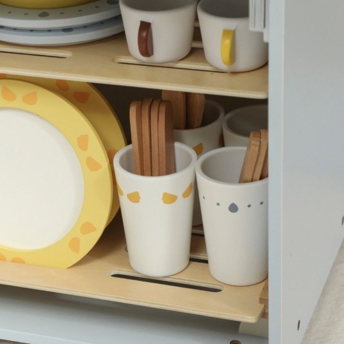 New Classic Toys – Ensemble De Vaisselle Jouet En Bois – Dînette Enfant – Cadeau Ludique Et Durable