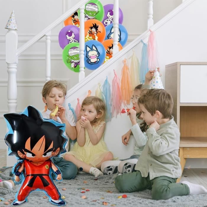 44 Pièces Décorations Anniversaire Enfants - Thème Dessin Animé - Ballons, Bannière Et Toppers