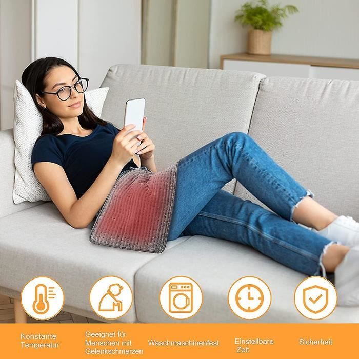 Couverture Chauffante électrique 30x60 Cm – Chauffage Rapide, Lavable Et Arrêt Automatique