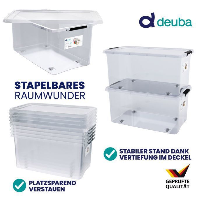 DILIBRA Lot De 4 Organiseurs De Rangement En Plastique Transparent Pour Sac à Main Et Sac à Main, Boîtes De Rangement Empilables Avec Porte Magnétique Pour Pochette, Portefeuille, Livres, Jouets