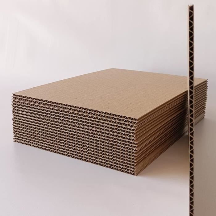 20 Carton ondulé Din A4 - Plaque carton rigide 3mm d'épaisseur