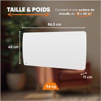 Radiateur électrique à Inertie Sèche Céramique Bestherm ARIA 2000W - Format Vertical Blanc, Pour Pièce Jusqu'à 20 M²