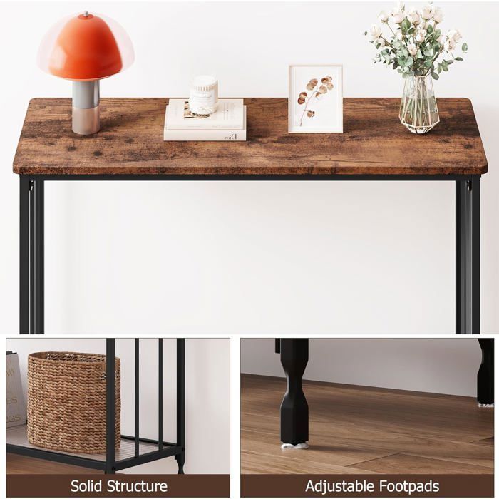 Table console avec 2 étagères - Console entrée 85x 30 x 81 cm - pour ...