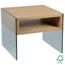 Table De Chevet Appoint Plateau Verre Pied Bois Meubletmoi Table Basse Scandinave Pop Vert Bazis Az