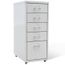 Classeur Suspendu Metal 5 Tiroirs Gris Armoire De Bureau Rangement