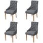 Chaises De Cuisine Et De Salle à Manger 4 Pcs Bois De Chêne Tissu Gris Foncé