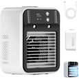 Mini climatiseur 3-en-1 – – Rechargeable sans fil, réservoir 500ml, silencieux 20dB – Pour maison, bureau et camping – Blanc