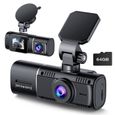 TOGUARD Camera de voiture 4K et Arriere 1080P HD Double Caméra Grand angle 310° Super Vision nocturne pour Taxi/Uber Dashcam-0