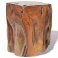 40 x 30 cm Spetebo Tabouret en bois de teck avec corde