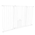 Barrière de sécurité enfant - Pwshymi - Avec porte pour animaux - Blanc - Plastique ABS+Fer - 75-145cm-0