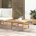 vidaXL Table de jardin 65x55x30 cm bambou 362304-0