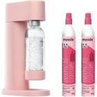 Machine à eau pétillante MYSODA Woody Pink - Pack 2 cylindres CO2 60L + bouteille 1L de gazéification