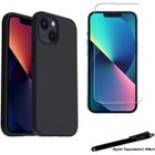 Coque de protection - Toproduits® - iPhone 13 - Noir - Verre trempé - Stylet inclus