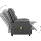 Fauteuil de massage - VINGVO - Gris clair - Tissu - 6 programmes de massage - Fonction chauffante