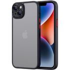 YIOU Coque pour iPhone 14 (6,1 pouces) Silicone Hybride Rigide Mat Noir + PC Translucide