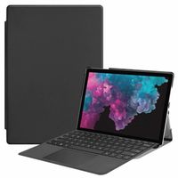 Etui Microsoft Surface Pro 5, Slim & Léger PU Cuir Coque avec Support Housse Microsoft Surface Pro 6 / Pro 5 / Pro 4 - Noir
