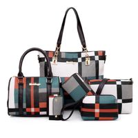 Mode sacs à main de luxe nouveau 6 pièces ensemble femmes Plaid couleurs sac à main femme  sl0808bg45ls Vert