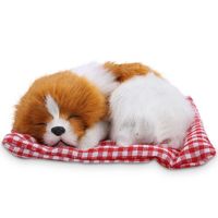 Simulation aboiement sieste chien modèle ornements (jaune et blanc aboiement chiot) jouets peluche enfants ornements