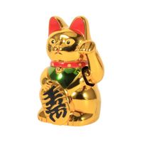 HURRISE Chat porte-bonheur Grand or agitant la main patte vers le haut richesse prospérité accueillant chat bonne chance Feng Shui