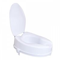 Rehausseur WC adulte 10 cm Mobiclinic Titán Siège de toilette surélevé avec Couvercle Rehausseur de Toilette Blanc