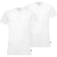 Lot de 2 tee-shirts col V Levi's en coton stretch blanc - Homme - Manches courtes
