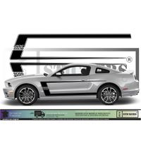 Ford Mustang Bandes BOSS 302 - NOIR - Kit Complet - Tuning Sticker Autocollant Graphic Decals