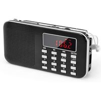 Radio Portable AM-FM, Poste Radio avec éClairage de Secours,Prise en Charge Micro SD-AUX-USB, Batterie Rechargeable de 1200 mAh