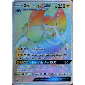 CARTE A COLLECTIONNER carte Pokémon 113-111 Grolem GX 250 PV - SECRETE S