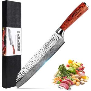 Couteau Japonais 24Cm, Couteau Cuisine En Acier Inox Vg10, Couteau Sashimi  Yanagiba Professionnel, Couteau Cuisine Japonais[x2726] - Cdiscount Maison