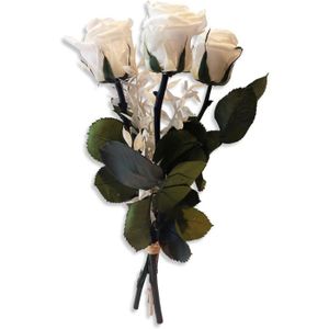 Fleurs stabilisées Bouquet De Roses Noué À La Main Avec 3 Roses Et Ru