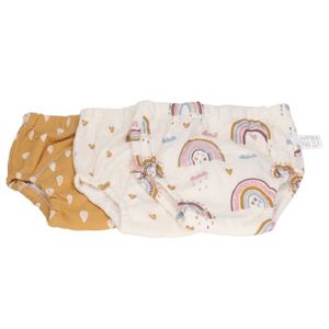 COUCHE LAVABLE Drfeify Sous-vêtements d'apprentissage de la propreté en coton Pantalons d'entraînement absorbants pour bébé, Motif arc-en-ciel