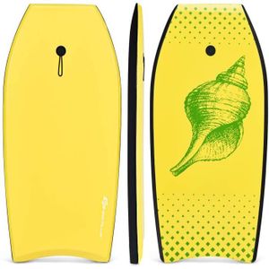 BODYBOARD GOPLUS 41’’Bodyboard Planche de Surf à Vagues Bodyboard 105cm Léger et Résistant,Planche à Vagues,Convient aux 14ans+,Motif Conque